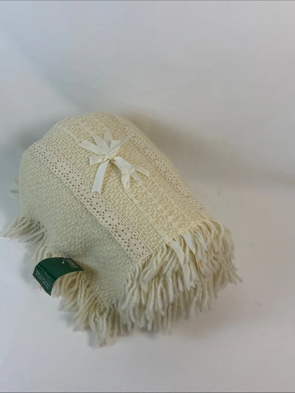 Vtg Branigan Weavers Ireland 100% Wool Throw Blanket 45 x 32